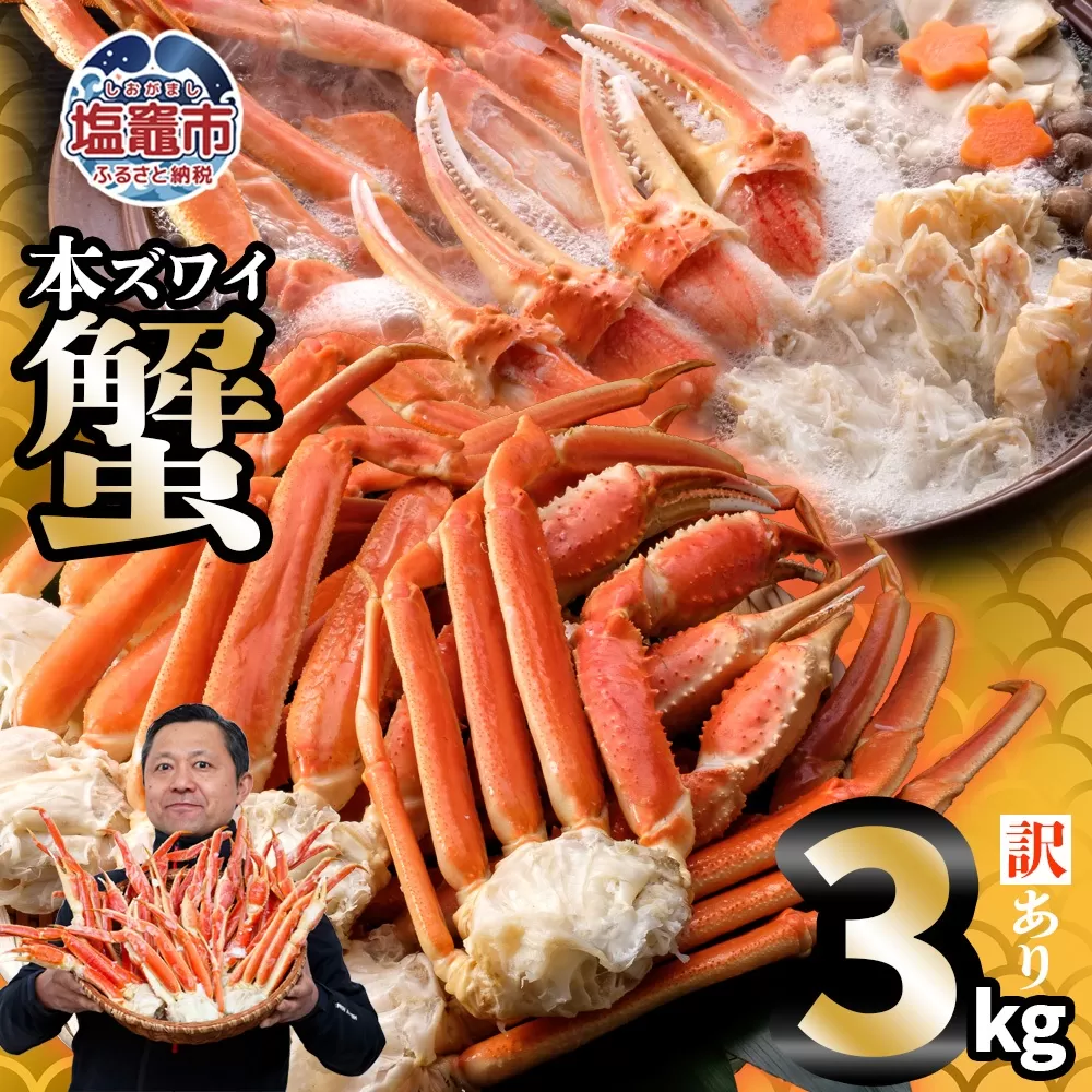 [12/25決済確定分まで年内配送] 訳あり ズワイガニ 蟹 ボイル スピード発送 特大 3kg[日時指定可] 冷凍 ズワイ 蟹 旬 お祝い おつまみ お取り寄せ グルメ 食べ方 ステーキ かに飯 カニ料理 食べ放題 天然 かに カニ 蟹 ずわいかに ズワイカニ ズワイ蟹 カニ鍋 訳アリ 宮城県 塩竈市 塩釜 海の幸 なのに YAMATO | ya04203-0664-p