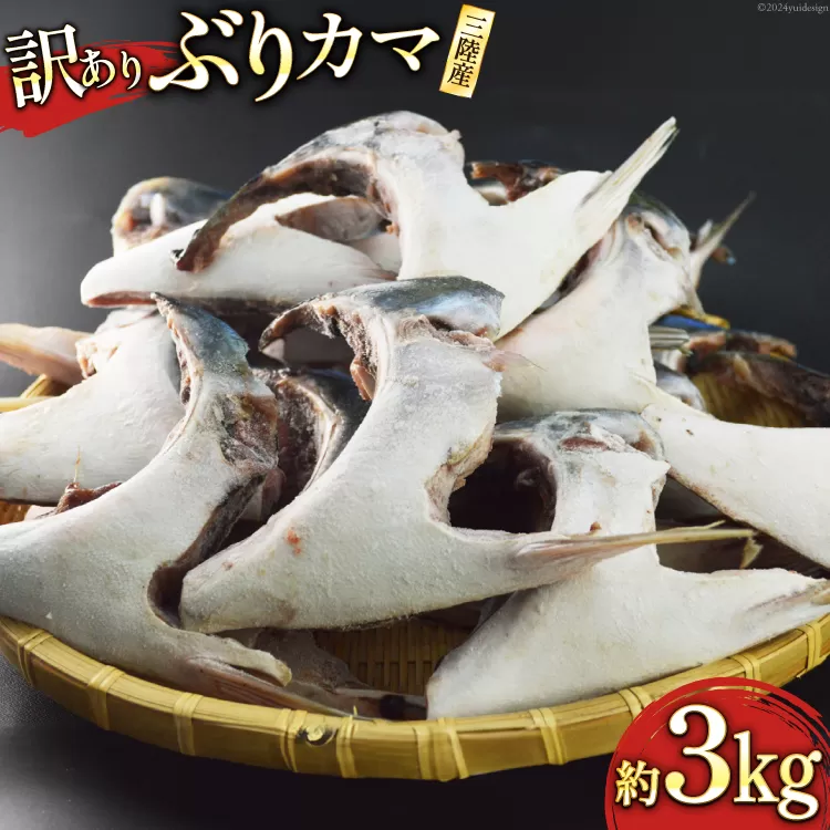 訳あり 三陸産 ぶり カマ 約3kg [阿部長商店 宮城県 気仙沼市 20564430] ブリ 鰤 魚 魚介 魚介類 ぶりカマ ブリカマ 鰤かま 冷凍 かま 海鮮