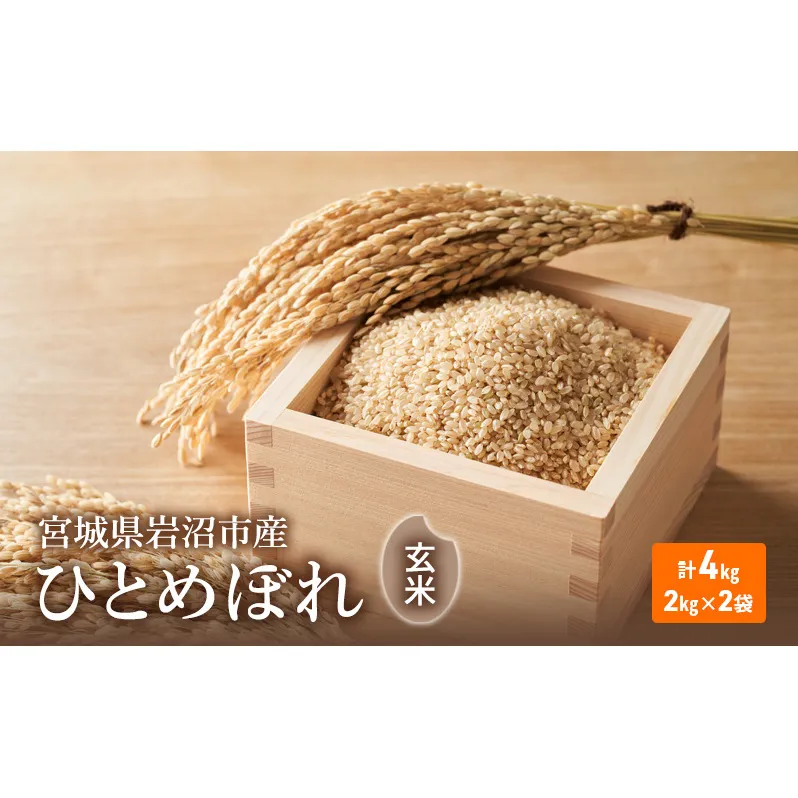 令和6年度産 ひとめぼれ玄米2kg×2袋 宮城県 岩沼市 玄米 お米 米 ごはん ご飯 単一原料米