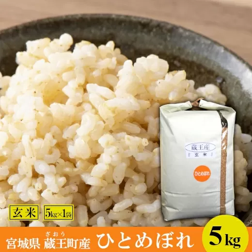 ＜令和5年産米＞蔵王産　ひとめぼれ　玄米5kg　【04301-0389】