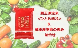 ＜令和５年産米＞蔵王源流米5kg＆季節の恵みセット(3〜5品程度)　【04301-0137】