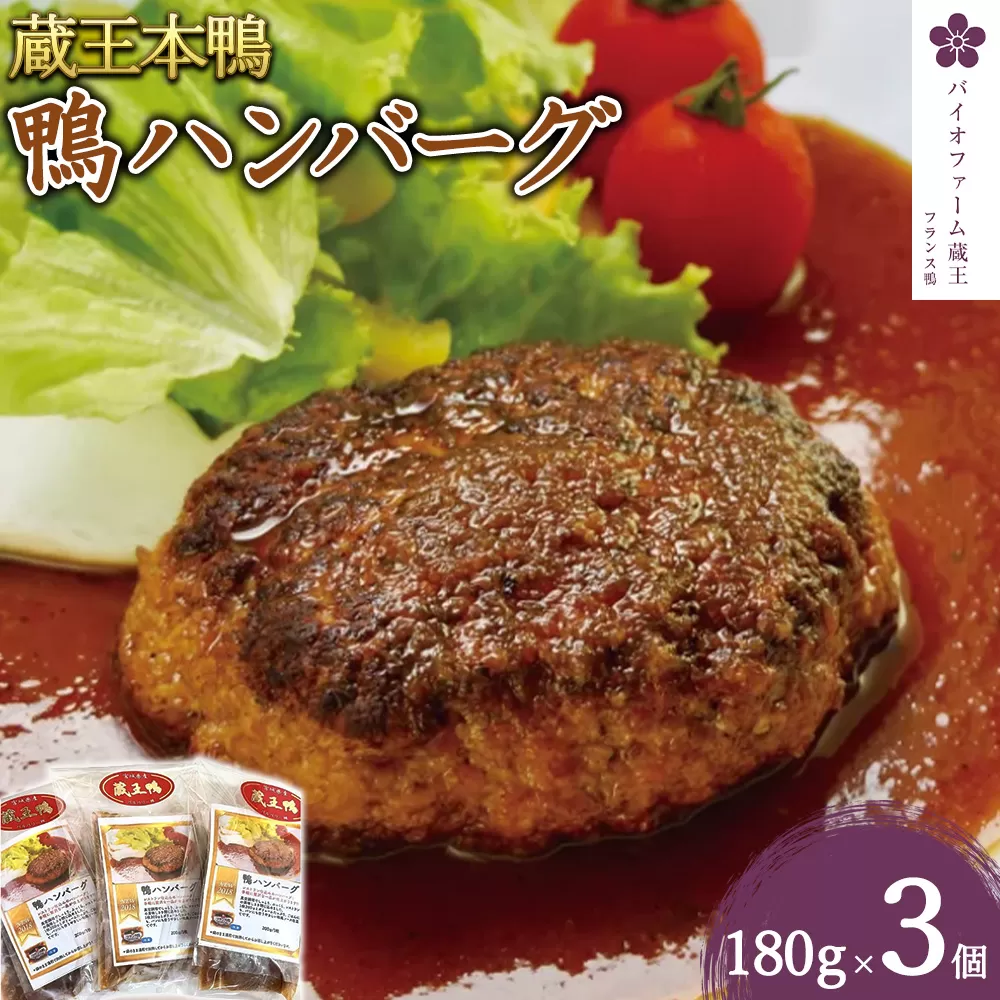 蔵王本鴨 鴨ハンバーグ180g×3個 （計540g）　【04301-0129】