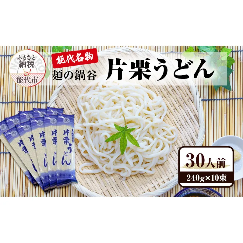 うどん 麺の鍋谷 片栗うどん 240g×10束 30人前 能代名物