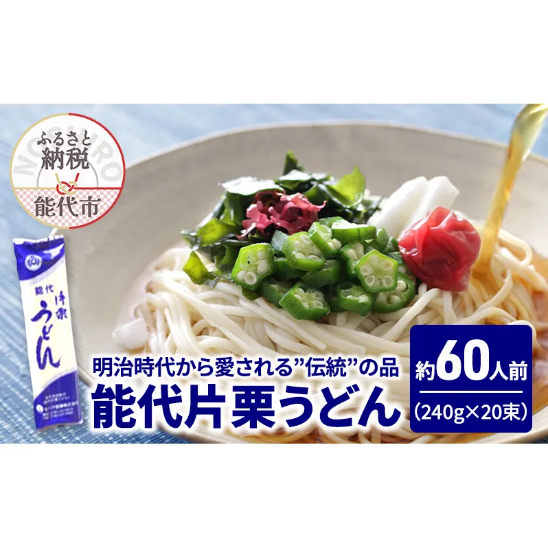 うどん 能代片栗うどん 240g(約3人前)×20束 麺 乾麺 鍋 冷たい 温かい ざるうどん 鍋の締め