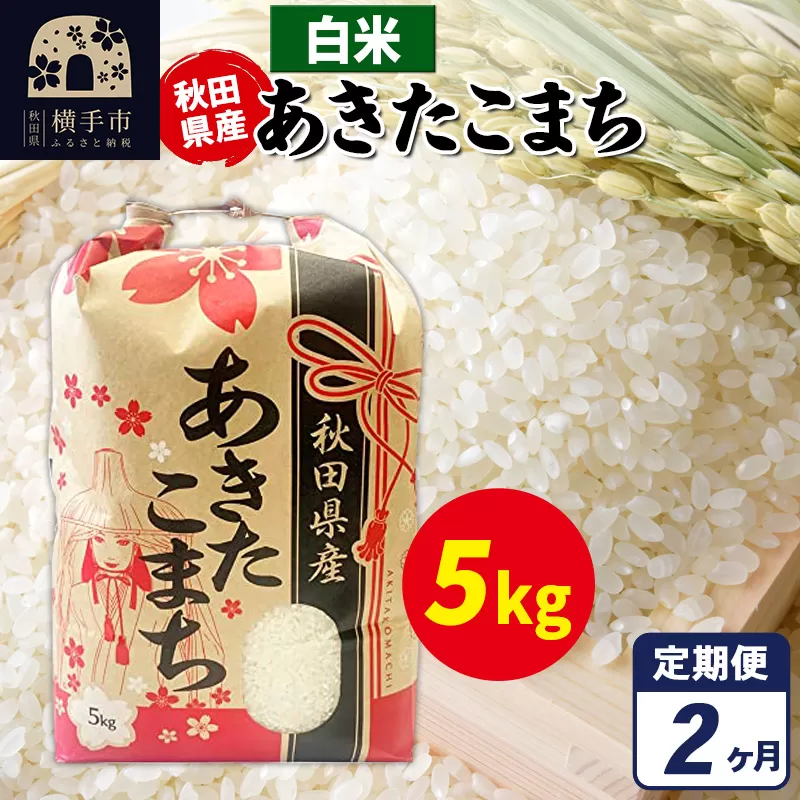 [定期便2ヶ月]あきたこまち 5kg×1袋[白米]令和6年産 秋田県産 こまちライン