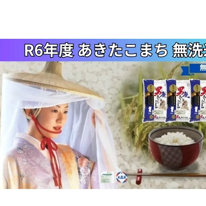 無洗米 令和6年産 あきたこまち 20kg 5kg×4袋 秋田県 男鹿市 秋田食糧卸販売 お米 新米 ご飯 おにぎり お弁当 秋田県産 産地直送 