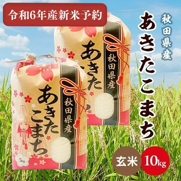 【新米予約】令和6年産秋田県産あきたこまち10kg(5kg×2袋)(玄米) 9月下旬順次発送