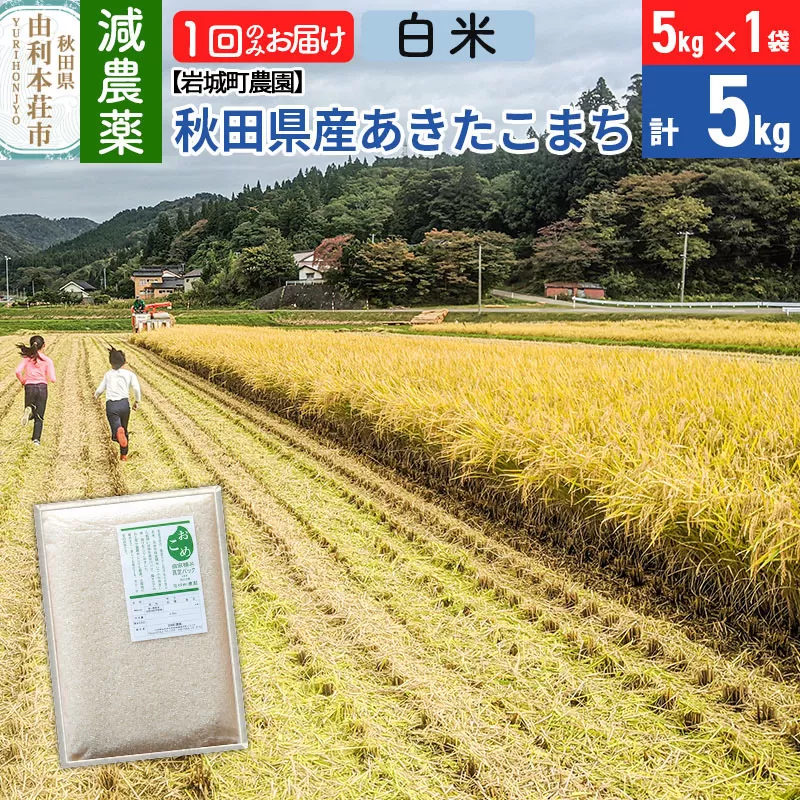 【白米】〈減農薬〉秋田県由利本荘市産 あきたこまち 5kg (5kg×1袋) 令和5年産 新鮮パック 低農薬