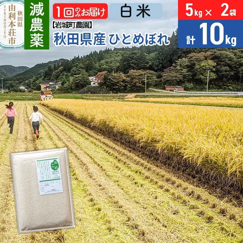 【白米】〈減農薬〉秋田県由利本荘市産 ひとめぼれ 10kg(5kg×2袋) 令和5年産 新鮮パック 低農薬 低農薬