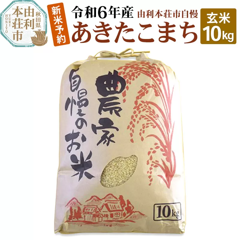 《新米先行受付》令和6年産【玄米】秋田県産 あきたこまち 10kg 自慢のお米 新米収穫後より順次発送