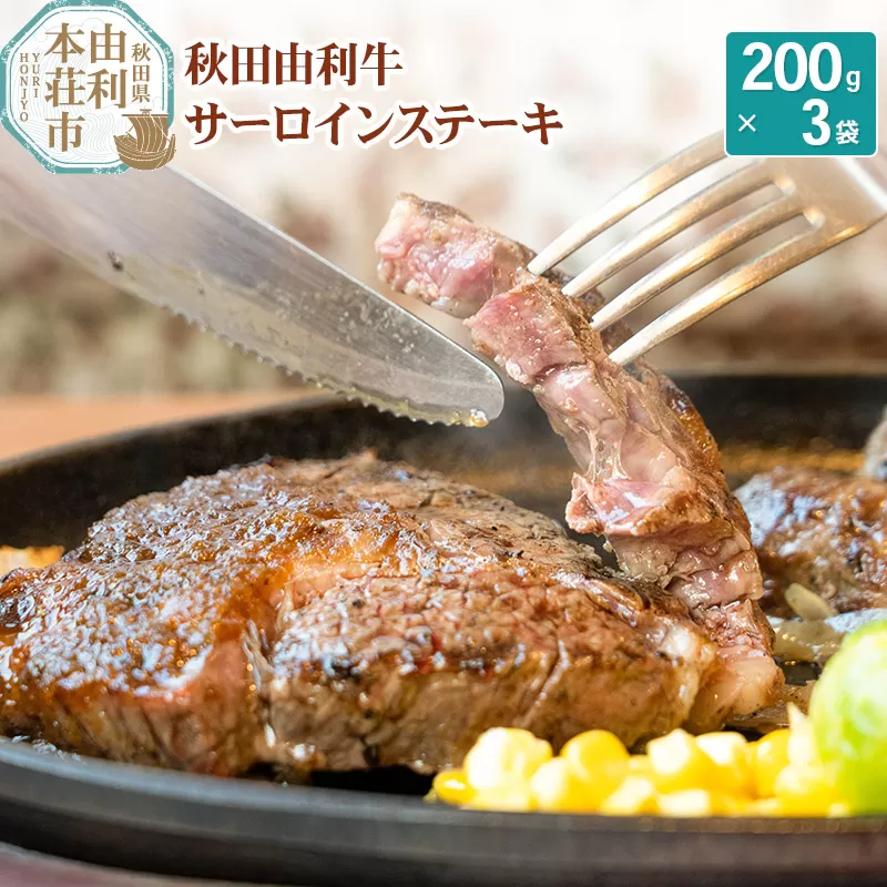 秋田由利牛 サーロインステーキ 200g×3枚