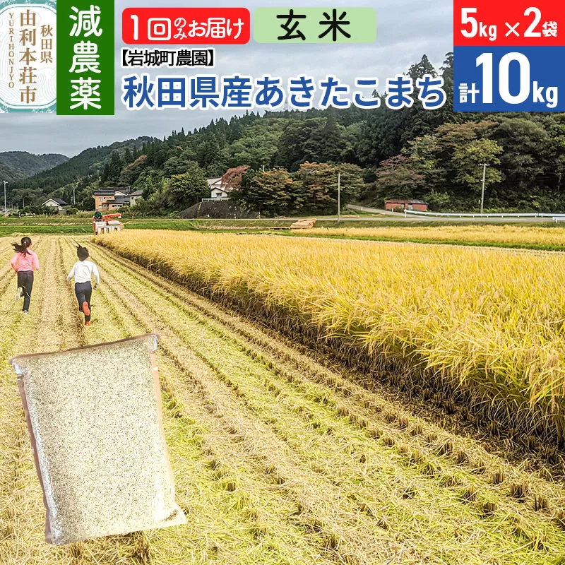 【玄米】〈減農薬〉秋田県由利本荘市産 あきたこまち 10kg (5kg×2袋) 令和5年産 新鮮パック 低農薬 低農薬