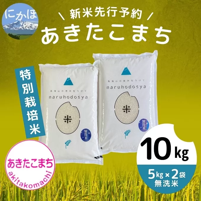 【令和5年産新米予約】【無洗米】特別栽培米あきたこまち10kg（5kg×2）
