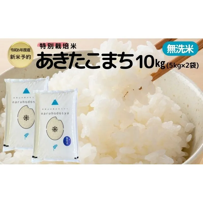【令和6年産新米予約】【無洗米】特別栽培米あきたこまち5kg×2