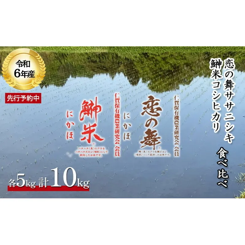 令和6年 新米 11月から発送 特別栽培米 食べ比べ 恋の舞 ササニシキ＆鰰米 コシヒカリ 各5kg 計10kg