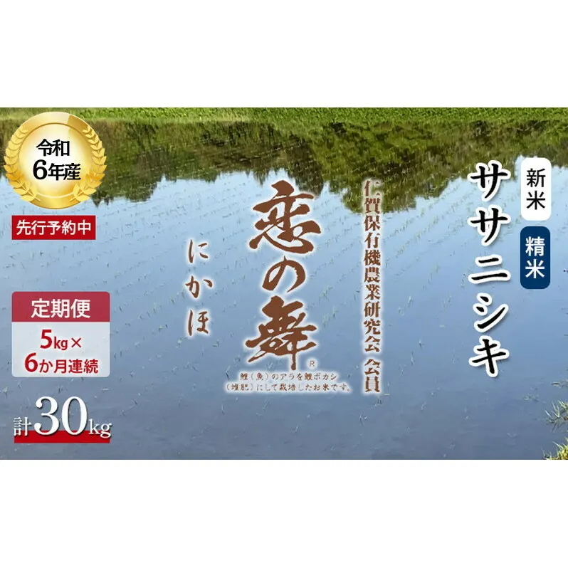 《定期便》令和6年産 新米 11月から発送 恋の舞 ササニシキ にかほ 精米 5kg 6ヶ月連続お届け 計30kg