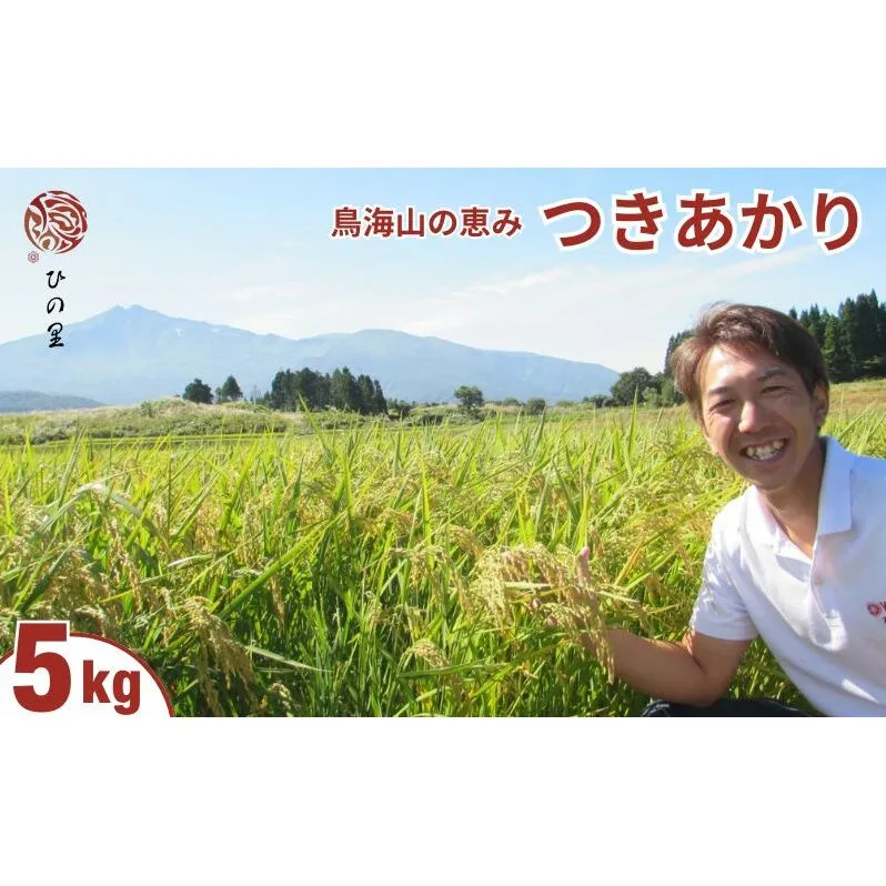 《精米》鳥海山の恵み！秋田県産 つきあかり 5kg 神宿る里の米「ひの米」（お米 小分け）