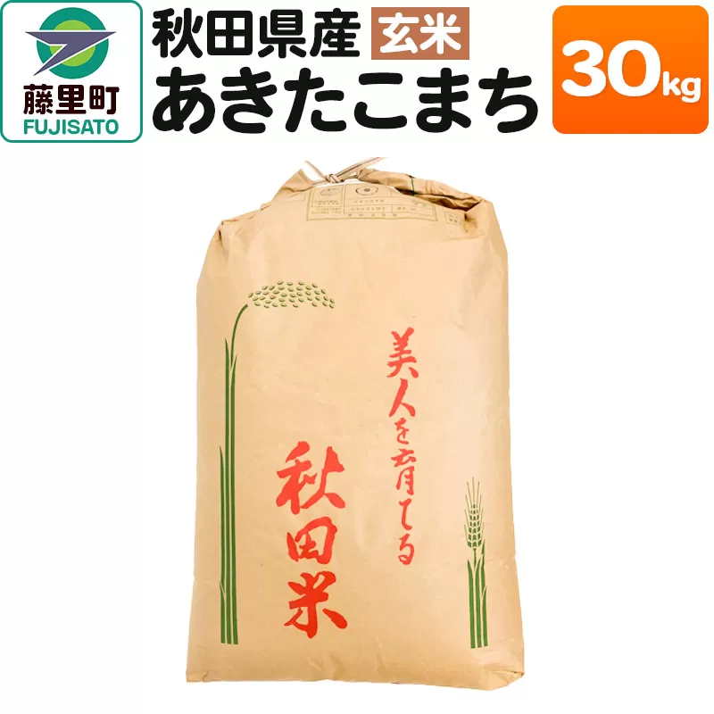 秋田県産 あきたこまち【玄米】30kg×1袋