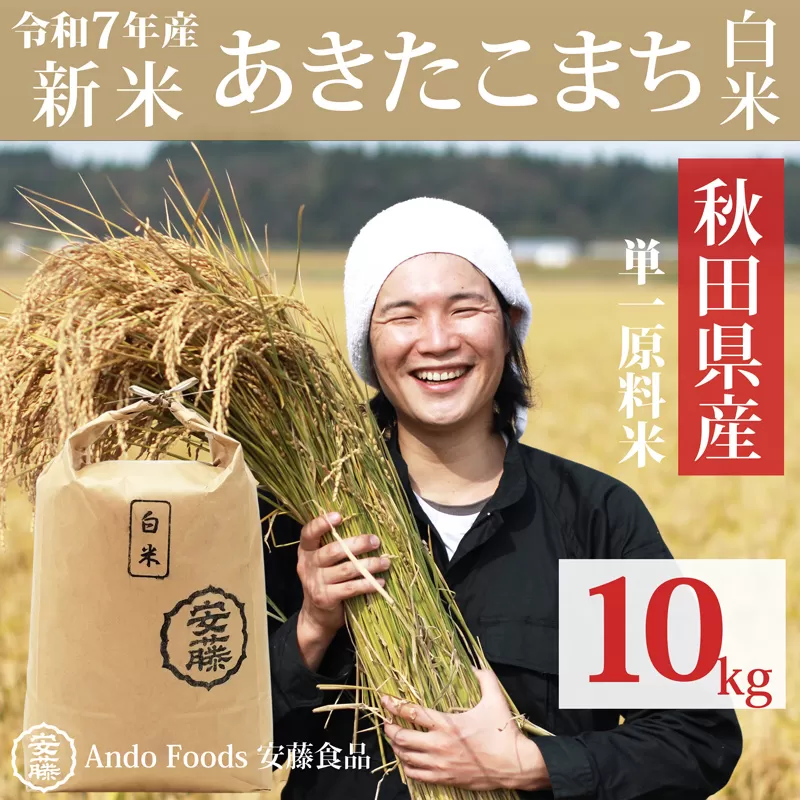 《令和7年産 新米先行受付》秋田県産 あきたこまち 10kg(10kg×1袋) 【白米】令和7年産