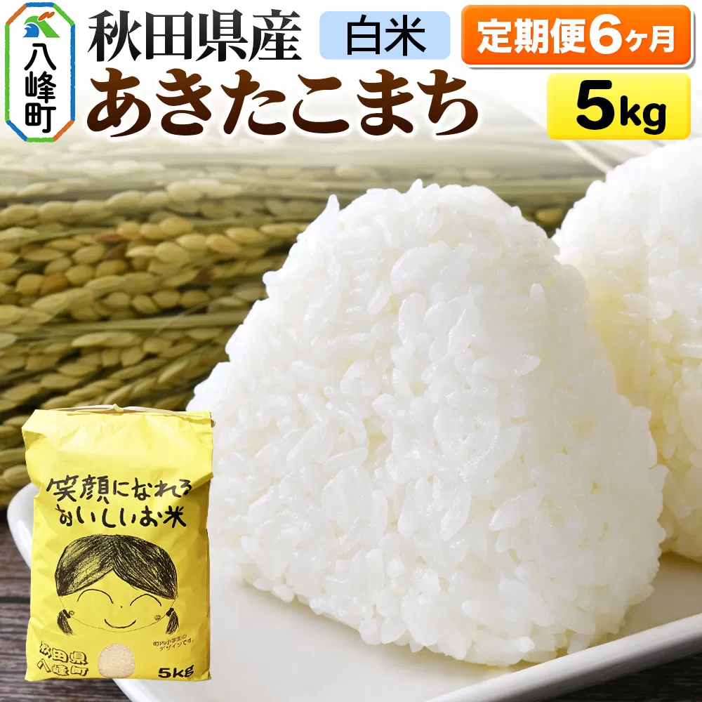 米 新米 《定期便6ヶ月》秋田県産 あきたこまち 5kg【白米】令和6年産