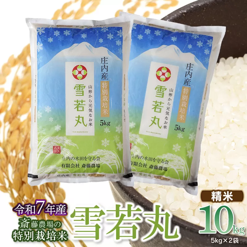 【令和7年産先行予約】 斎藤農場の特別栽培米 雪若丸 精米10kg（5kg×2袋）　K-774