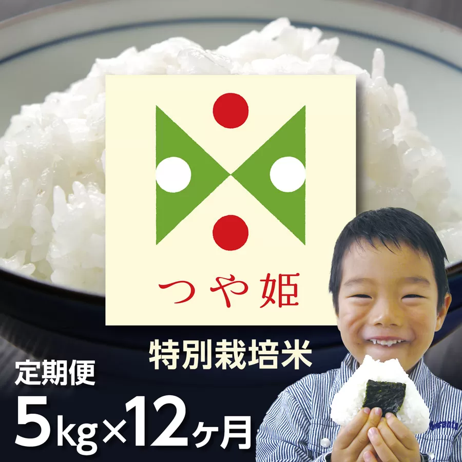 【定期便】【令和6年産 新米】つや姫 (特別栽培米) 5kg×12ヶ月　うまい庄内