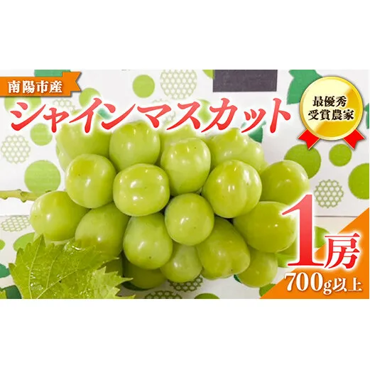 【令和7年産先行予約】 【山形県ぶどう品評会 最優秀賞受賞農家】 シャインマスカット 700g以上 (1房 秀以上) 《令和7年9月中旬～発送》 『青木農園』 ぶどう果物 フルーツ [634]