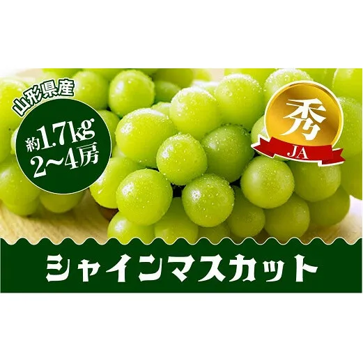 【令和6年産先行予約】 JA シャインマスカット 約1.7kg (2～4房 秀) 《令和6年9月下旬～発送》 『JA山形おきたま』 山形県 南陽市 [715]