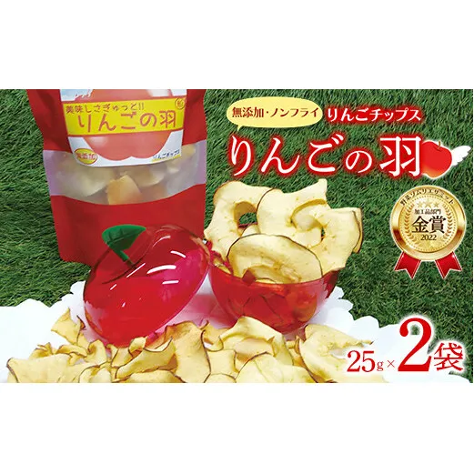 りんごの羽（無添加・ノンフライりんごチップス）2袋セット 【野菜ソムリエサミット加工品部門 金賞】 『船中農園』 山形県 南陽市 [1850]