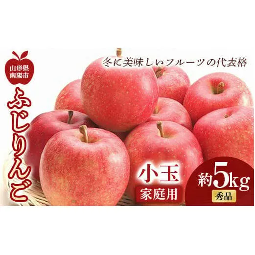 【令和6年産先行予約】〈家庭用〉 小玉 ふじりんご 約5kg (20～25玉 秀品) 《令和6年11月中旬～12月下旬発送》 『フードシステムズ』山形県 南陽市 [1392-R6]