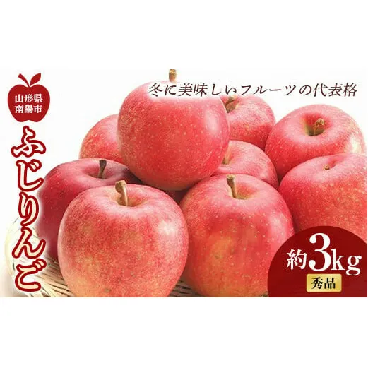 【令和6年産先行予約】 ふじりんご 約3kg (6～10玉 秀品) 《令和6年11月中旬～12月下旬発送》 『フードシステムズ』 山形県 南陽市 [850-R6]