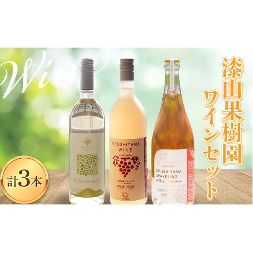 果樹園生まれの 漆山果樹園ワイン 3本セット 「漆山ワイン (白ワイン) 750ml & 漆山ワイン (オレンジワイン) 720ml & 漆山スパークリングワイン 750ml」 『漆山果樹園』 山形県 南陽市 [2079]