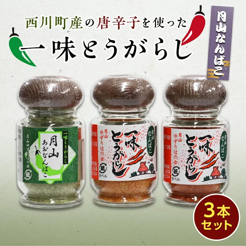 FYN9-528 山形県西川町 月山なんばこ (一味唐辛子) 3本セット 《9月中旬より発送》 激辛 一味 青唐辛子 とうがらし 香辛料 調味料 スパイス 辛い 山形県 西川町