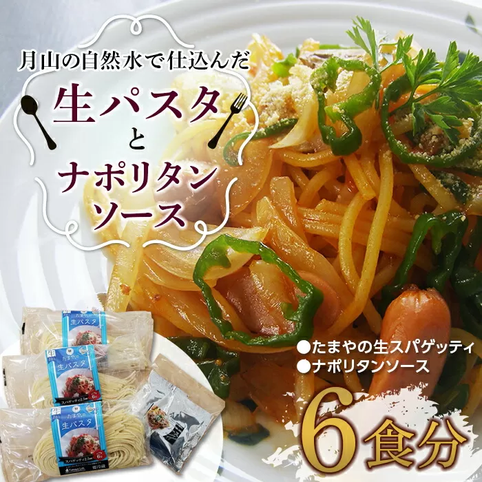 FYN9-479 【玉谷製麺所】たまやの生パスタ・ナポリタンセット（6食分）めん 麺 麺類 山形県 西川町