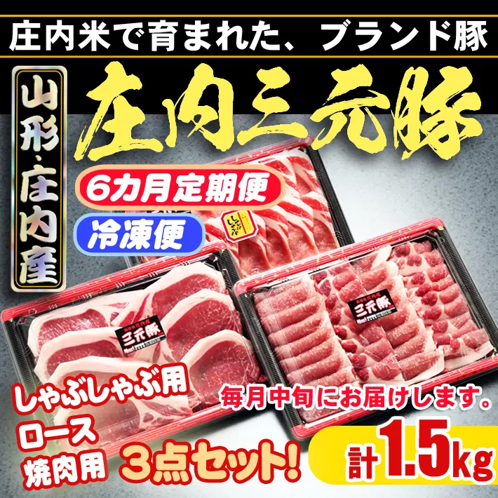 ＜10月中旬発送＞庄内三元豚6か月定期便！（入金期限：2024.9.25）