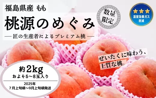 ◆2025年夏発送◆桃源のめぐみ ～産直・桃・約2kg～ ※離島への配送不可 ※2025年7月上旬～9月上旬頃に順次発送予定