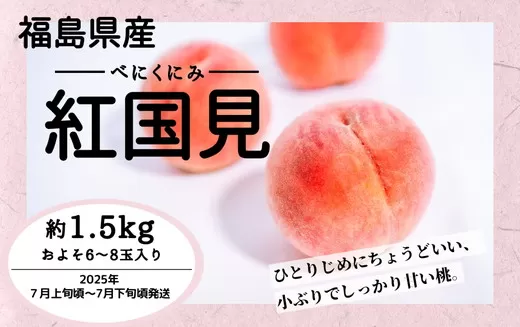 ◆2025年夏発送◆ 紅国見 ～産直・桃・約1.5kg～　※離島への配送不可　※2025年7月上旬～7月下旬頃に順次発送予定