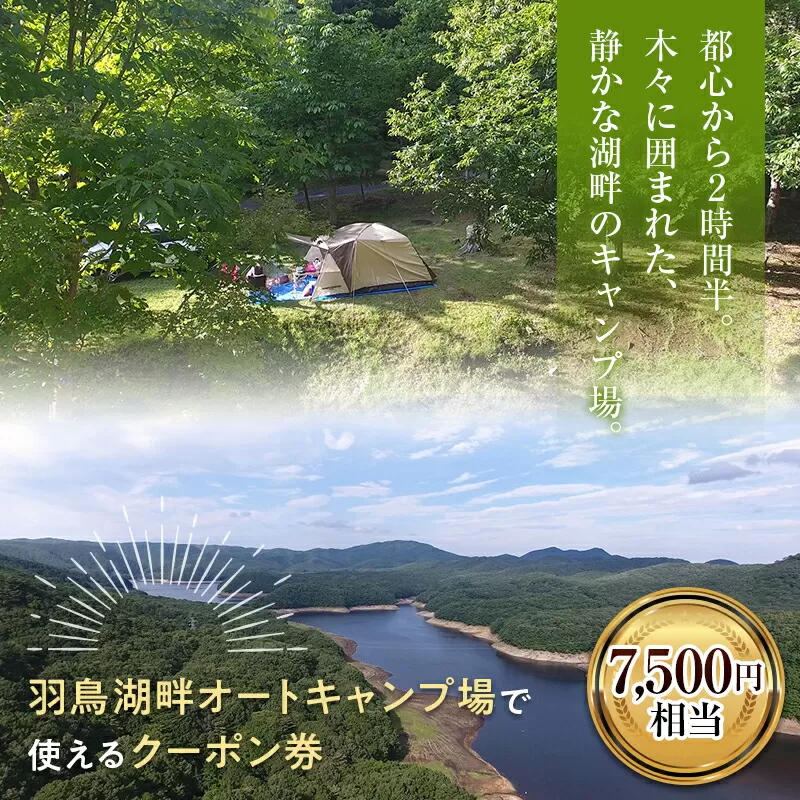 羽鳥湖畔 オートキャンプ場 で使えるクーポン券（7,500円相当） キャンプ アウトドア コテージ F21T-168