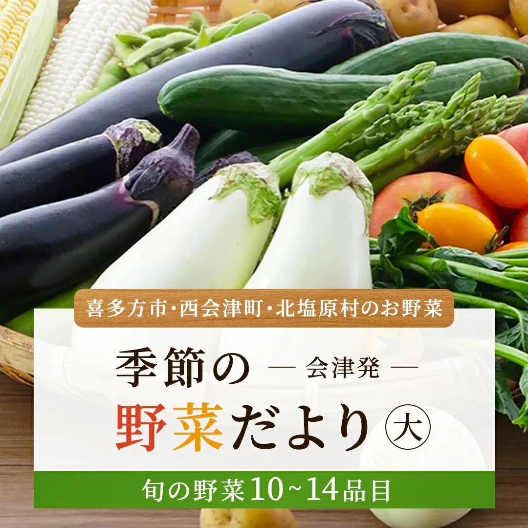 会津発 季節の野菜だより（大）2名様1週間分相当【喜多方市・西会津町・北塩原村のお野菜】 KBW002