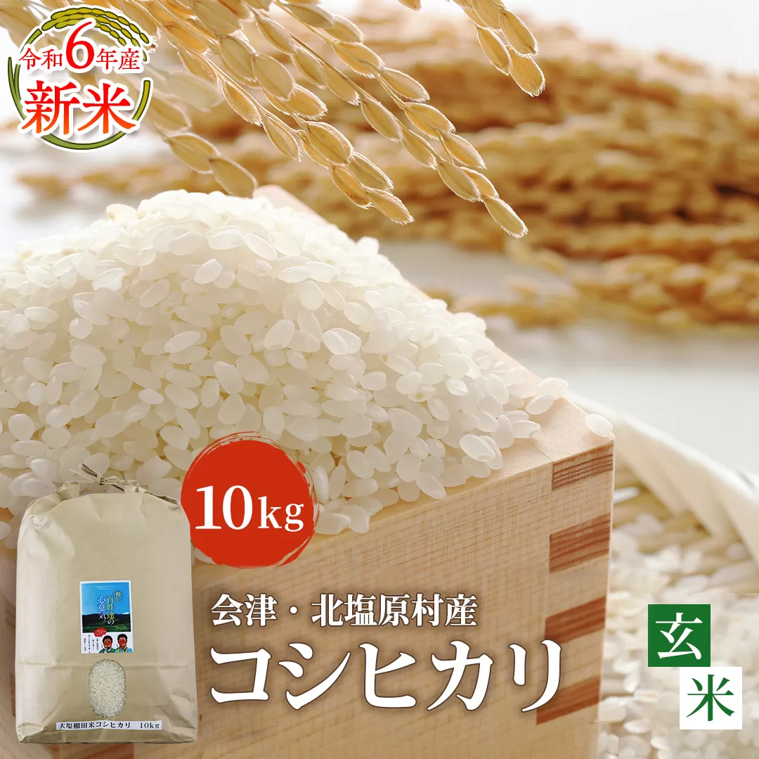 【玄米】【令和6年産】【新米】会津・北塩原村産「コシヒカリ」10kg（大塩棚田米・標高500ｍ里山栽培） KBK012