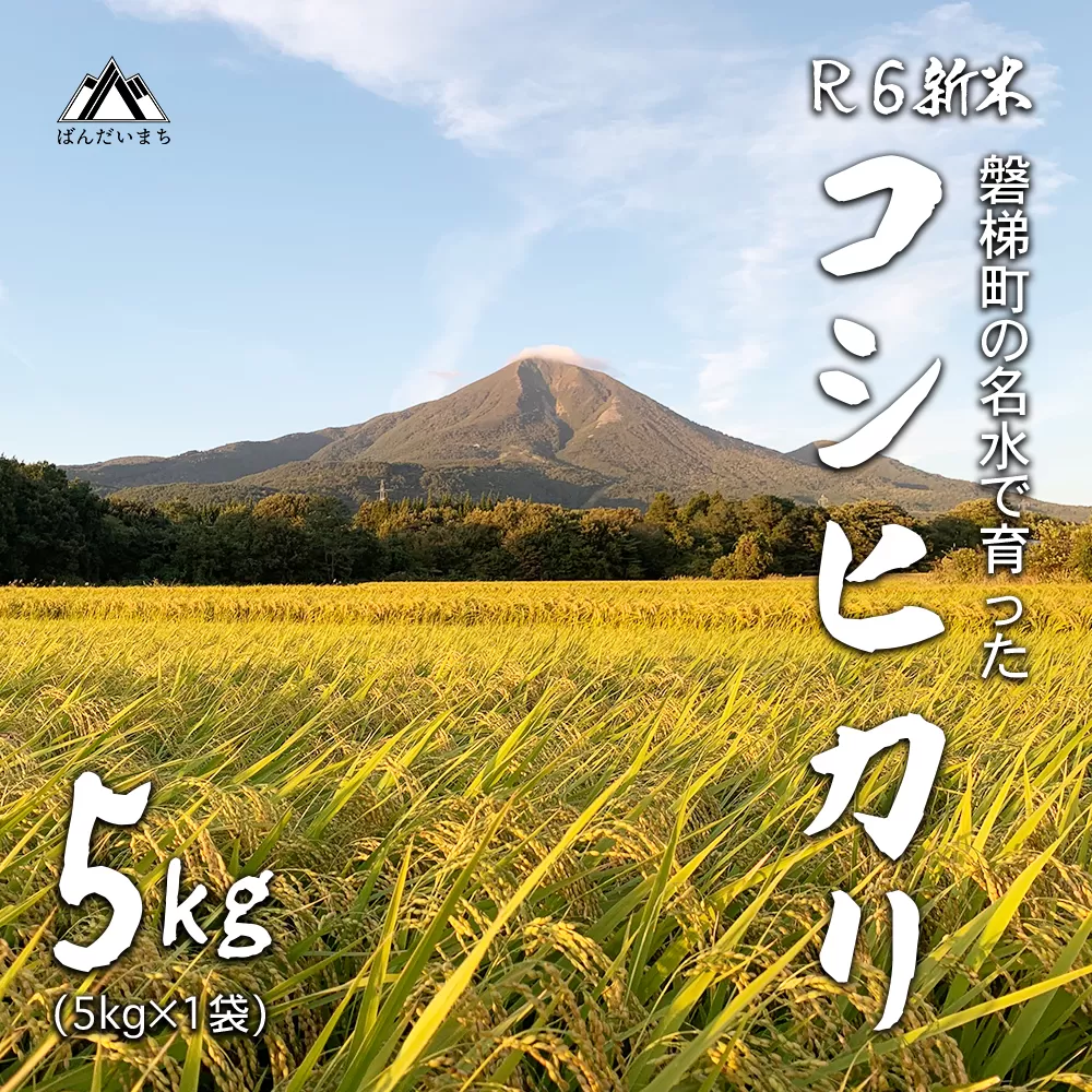 【予約受付】【令和6年産米】コシヒカリ5kg　磐梯町の名水で育ったコシヒカリ　※2024年11月下旬頃より発送予定