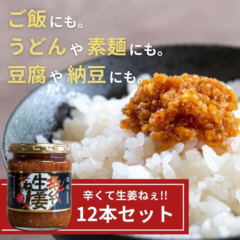 辛くて生姜ねぇ!!12本セット 【しょうが 国産 醤油漬け ハバネロ ごはんのお供 お弁当 調味料 おつまみ 肴 薬味 隠し味 猪苗代町 福島県】