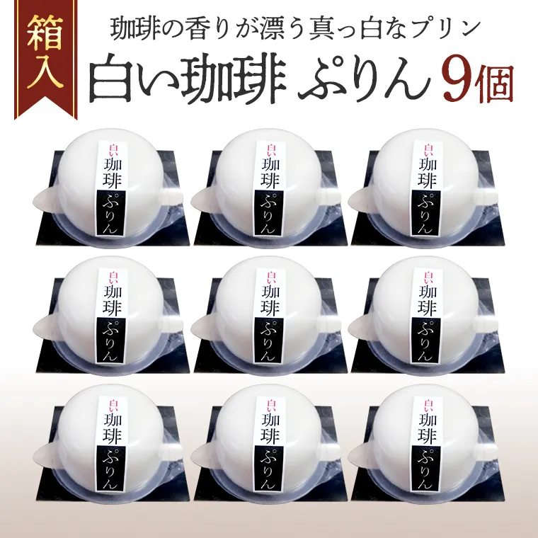 白い珈琲 ぷりん 9個 箱入り プリン 詰合せ コーヒー 珈琲 デザート おやつ