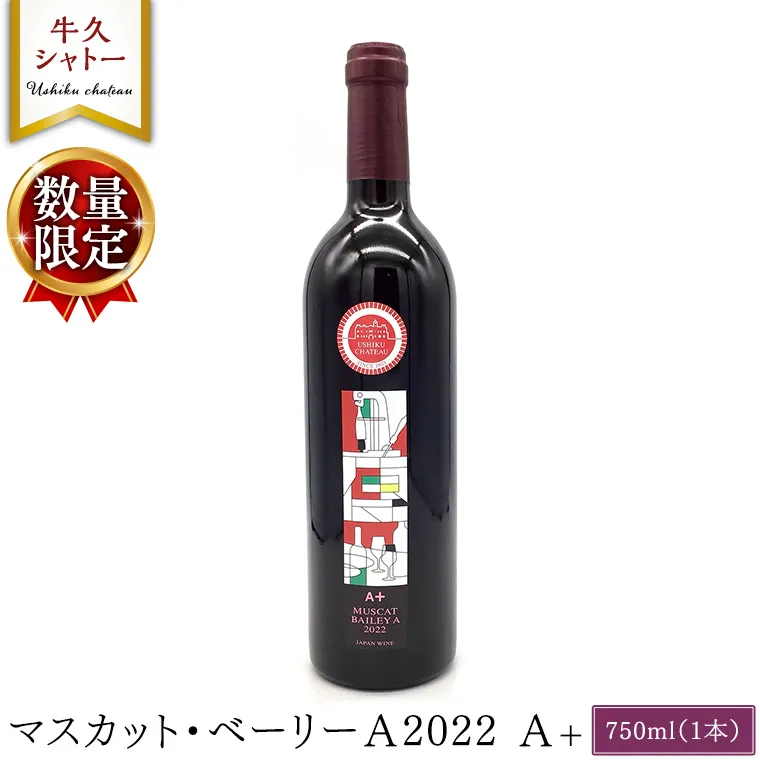 【 数量限定 】 マスカット・ベーリーＡ2022 A+ 750ml ワイン ミディアムボディ お酒 牛久シャトー 酸味 ワイナリー 赤ワイン ぶどう 葡萄 贈り物