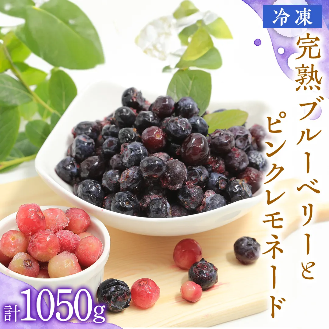 【 数量限定 】 冷凍 完熟 ブルーベリー 700g と ピンクレモネード 350g の 詰合せ セット 食べ比べ (1パックあたり 350g )   数量限定 ベリー 甘い 甘酸っぱい 完熟 新鮮 フルーツ 果物 くだもの 贈り物 贈答 ギフト 国産 茨城 農園 産地直送