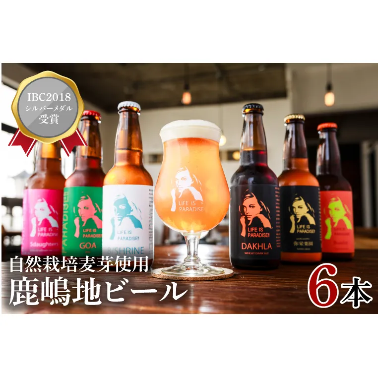 【お中元】International　Beer　Cup2018　シルバーメダル受賞鹿嶋地ビール　6本セット（自然栽培麦芽使用）（KW-10）