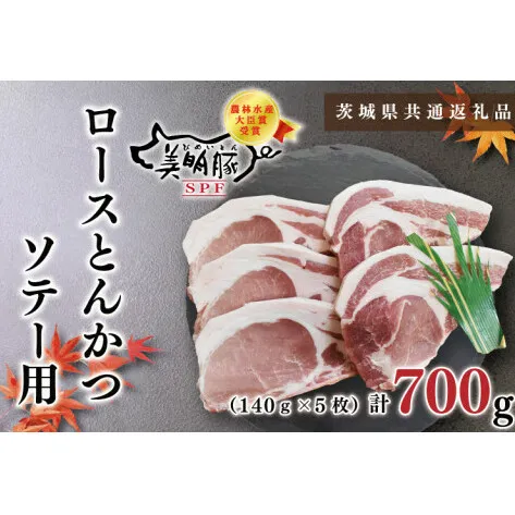 【茨城県共通返礼品】【美明豚】ロースとんかつソテー用700g（140g×５枚）（KCK-14）