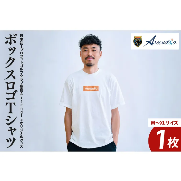 日本初！プロフットゴルフクラブ鹿島Ascendia オリジナルグッズ（ボックスロゴTシャツ）【 スポーツ サッカー ゴルフ ロゴＴシャツ グッズ 茨城県 鹿嶋市】（KDB-6）