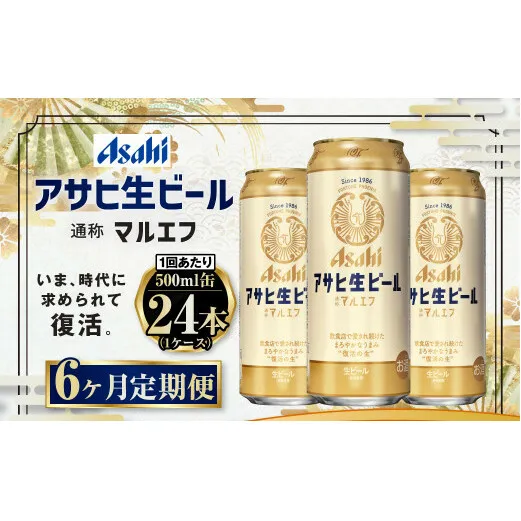 定期便【６か月】アサヒ生ビール（マルエフ）500ml×24本（1ケース）