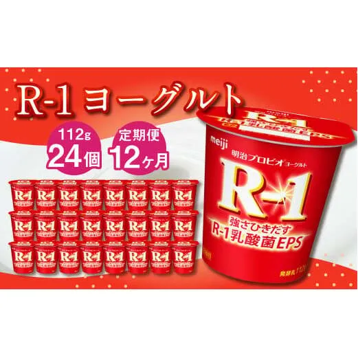 【12ヶ月定期便】R-1ヨーグルト 24個 112g×24個×12回 合計288個 R-1 ヨーグルト プロビオヨーグルト 乳製品 乳酸菌 茨城県 守谷市